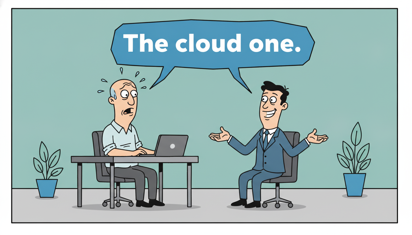 The cloud one — hiring horror cartoon
